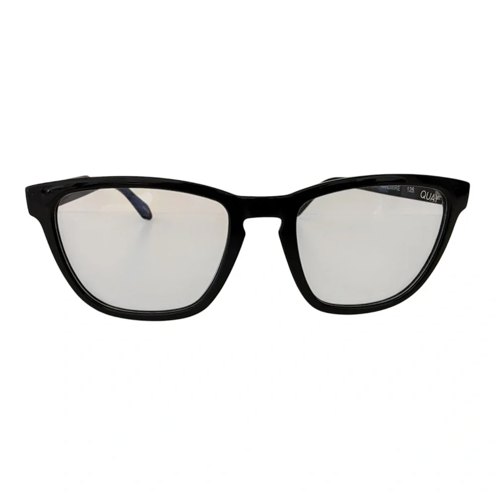 Quay Australia Black Blue Light Frames Hardware Lens Cat.0 Classic Square Retro - Picture 2 of 16